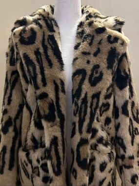 Y2K faux fur leopard jacket